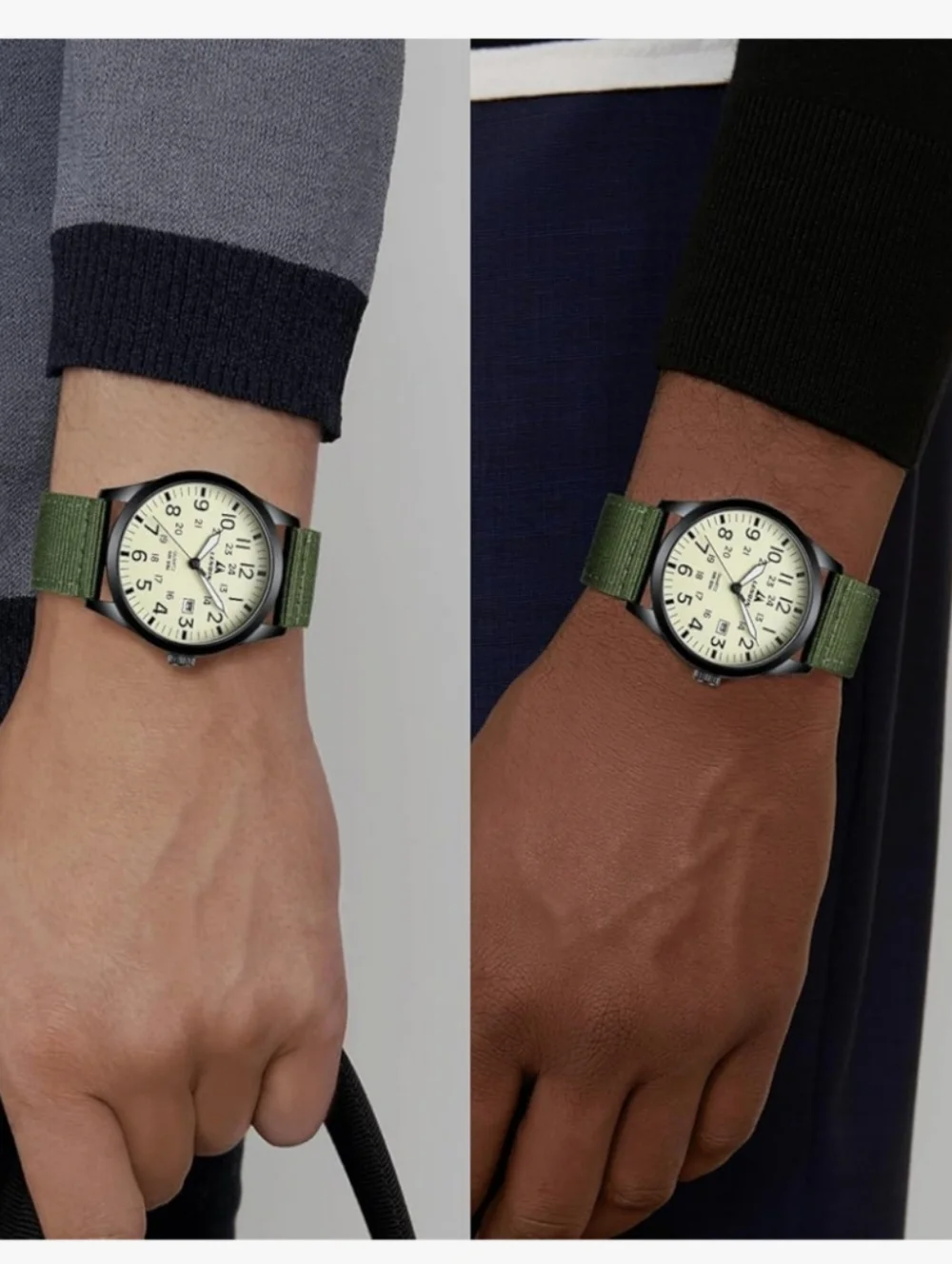 Lenqin Unisex Militart Sport Nylon Strap Analog Quartz Wrist Watch